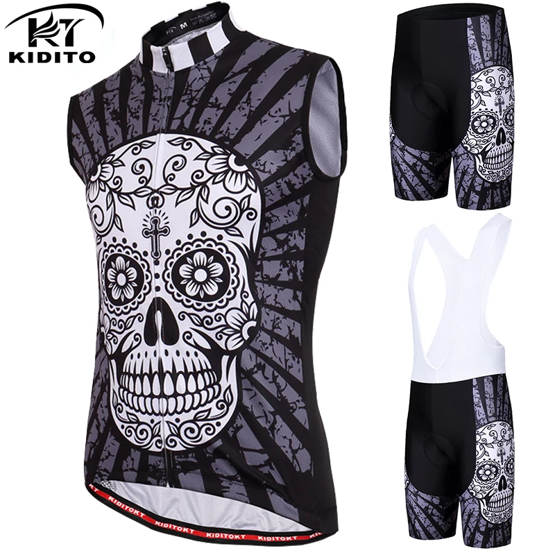 

KIDITOKT 2019 Pro Sleeveless Cycling Jersey Set Breathable MTB Bike Cycling Vests Summer Mountain Bicycle Cycling Clothing Suit