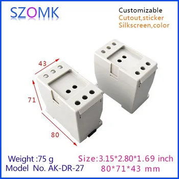 

4 pcs/lot din rail cabinet new arrive hot sell grey color fit your pcb design electronics diy box 80x71x43mm 3.15x2.8x1.69inch