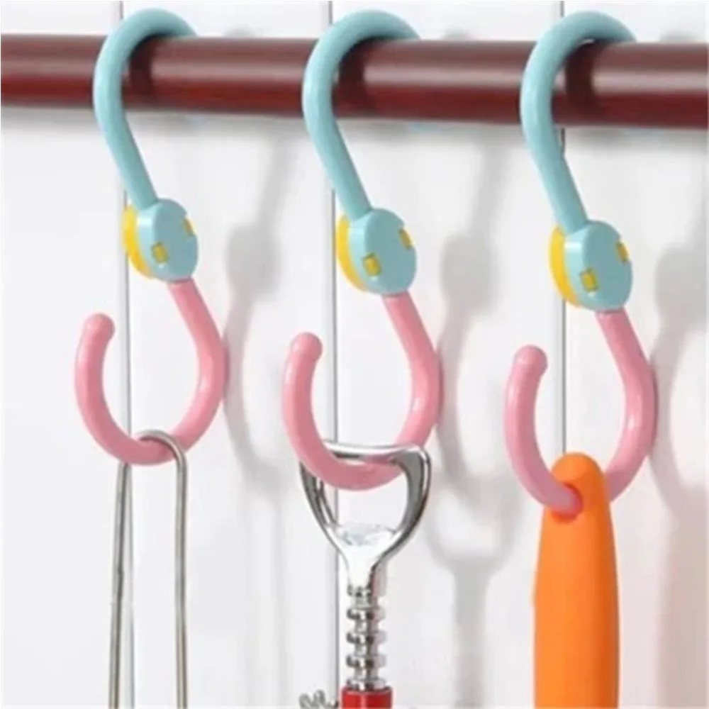 3Pcs 360 Rotatable Multi purpose S shape Hooks Baby Stroller Hook