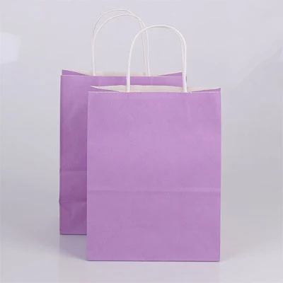 10 шт./лот, высокое качество, крафт-бумажный пакет с ручками, элегантные белые упаковочные сумки для свадьбы, дня рождения, вечеринки, бумажные пакеты для ювелирных изделий - Цвет: light purple