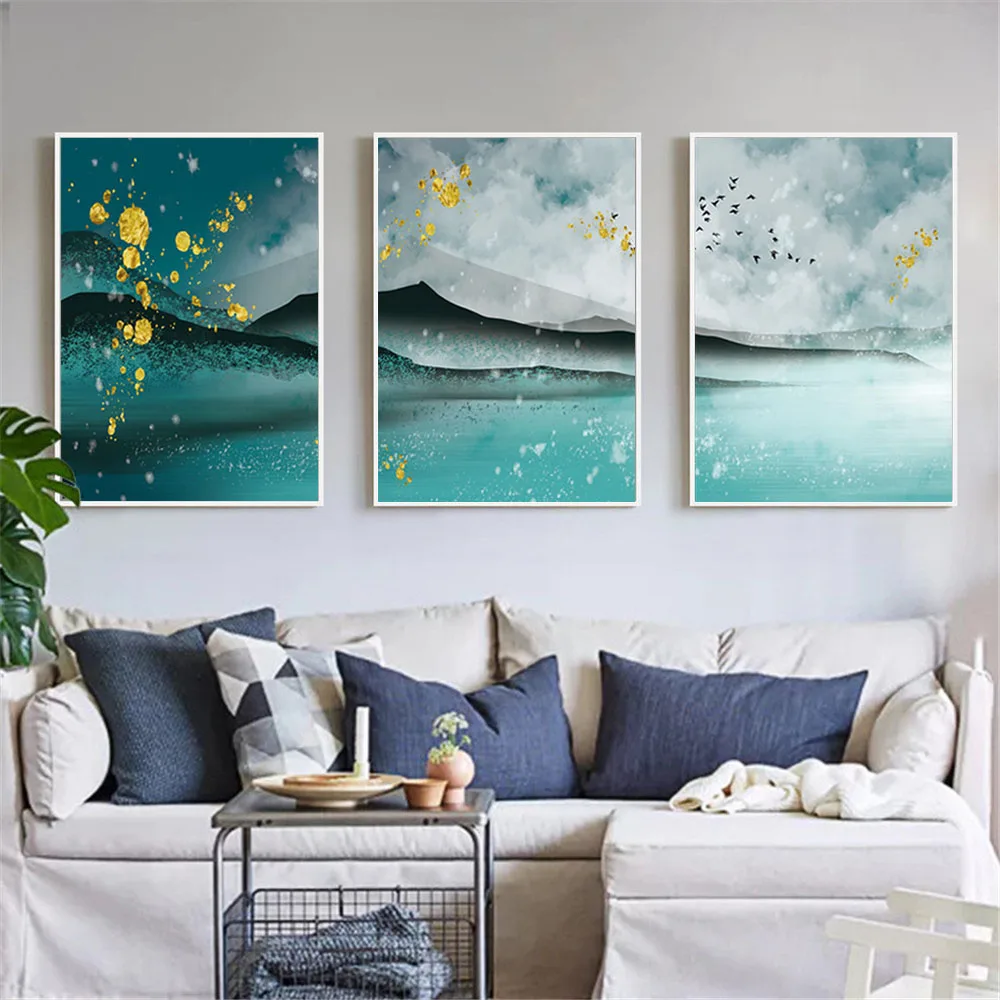Billige Leinwand Wand Kunst Druck Malerei Abstrakte Landschaft Bild für Wohnzimmer Wohnkultur Aquarell Landschaft Poster Unframed