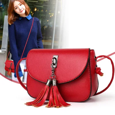 

Mini bag female 2019 new tassel diagonal female bag Korean casual ladies shoulder bag handbag mobile phone bag