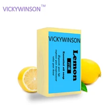 Vickywinson óleo essencial de limão natural artesanal sabão branqueamento hidratante limpeza profunda remover sarda banho corpo xz8
