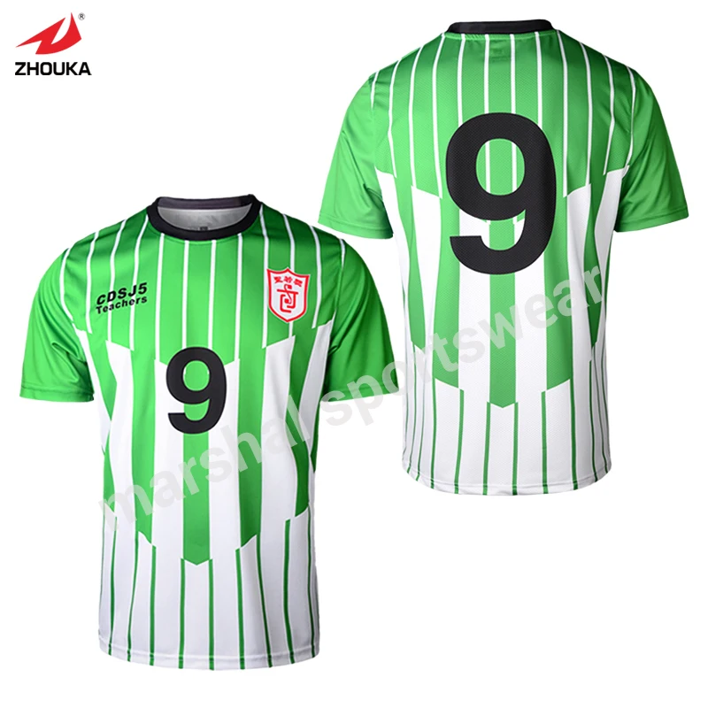 

Green Team Club Shirt Football Jersey Full Sublimation 95% Polyester OEM Any Color Design Soccer Jerseys Custom Football Uniform