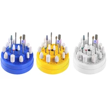 1 набор, 60 отверстий, 3 цвета, держатель для сверл для ногтей, подставка, дисплей, коробка для сверл для ногтей, органайзер, контейнер, инструмент для маникюра