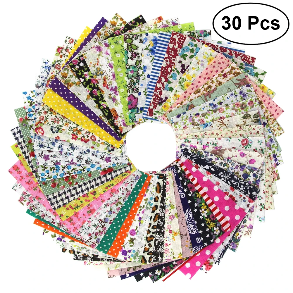30 шт. DIY Цветочный хлопок ремесло ткань лоскутное винтажное коричневое шитье Лоскутная Ткань Жир четверть пучок