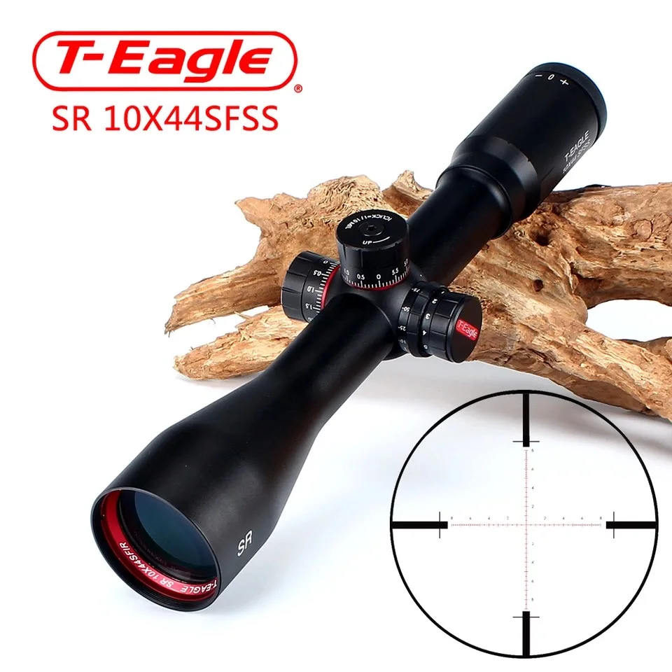 

T-Eagle SR 10X44 SFSS Hunting Riflescope Optics Sights Illuminated Red Glass Etched Reticle Turrets Lock Reset Rifle Scope