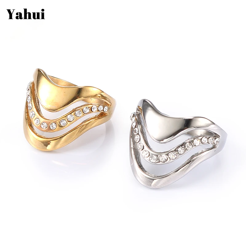 

YaHui luxury wedding rings stainless steel couple rings high quality love female ring jewelry accessories jewellery mens fashion