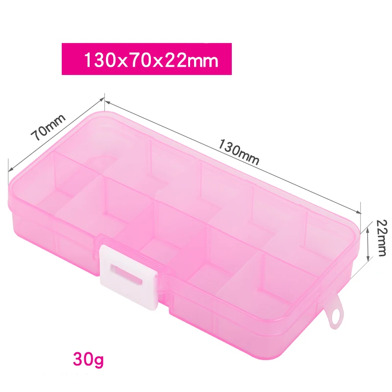 Envío gratis 1 pieza de caja de componentes de lucha libre piezas de Color transparente Color plástico Mini caja 10 herramientas de rejilla