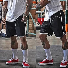 Летние Стильные мужские шорты в сеточку, повседневные Хип-хоп спортивные свободные спортивные шорты для фитнеса, дышащие мужские короткие спортивные штаны