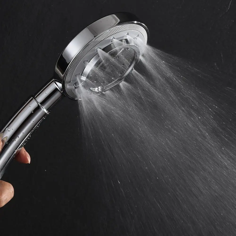 Free shipping ABS chrome water saving pressure boost handheld shower  Spa water pressure shower head Detachable can be cleaned