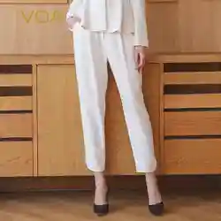 VOA 2018 Весенняя мода новый плюс Размеры однотонные белые Офисные женские туфли девятый шаровары тяжелый шелк Для женщин Краткое Основной