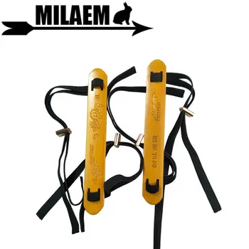 

Archery Arm Guard Adjustable 2 Straps Traditional Arm Guard Protective Guard Pull Bow Protect Bamboo Arm Guard
