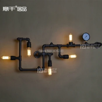 

Edison Wall Light Industrial Water Pipe Restoration Black/Rust Colour Wall Lamp Wall Lighting Cafe Bar Club Store Restaurant