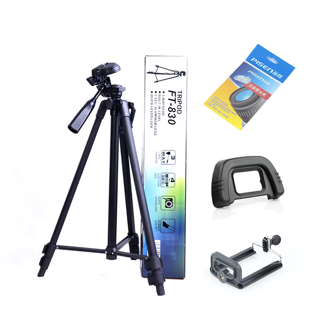 

Portable Aluminum Telescopic Tripod FT830 Stand Holder for DSLR Camera Video + Lens Cleaning Paper + Phone Clip + Camera Eyecup