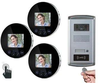 

ZHUDELE New Arrival 4.3"video door phone smart home security intercom system with 700TVL Camera,night vision ID card unlock 1V3