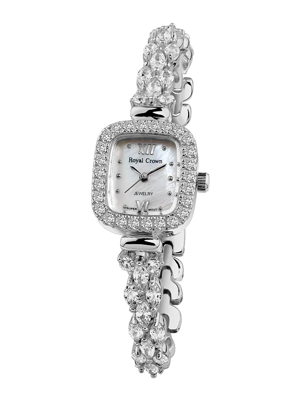 

Royal Crown Italy brand Diamond Jewelry Japan MIYOTA Watch platinum rhombus bracelet Korean version female dress business watch