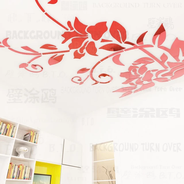 DIY Spring Nature Fresh Vivid Plant Mirror Decorative Wall Sticker For Bedroom Decor Entrance Decorations Living Room R049 DIY Spring Nature Fresh Vivid Plant Mirror Decorative Wall Sticker For Bedroom Decor Entrance Decorations Living Room R049