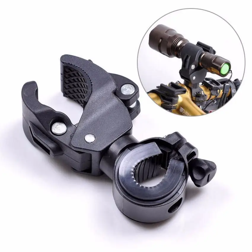 360 Degree Rotation Torch Clip Mount Bike Bicycle Front Light Bracket