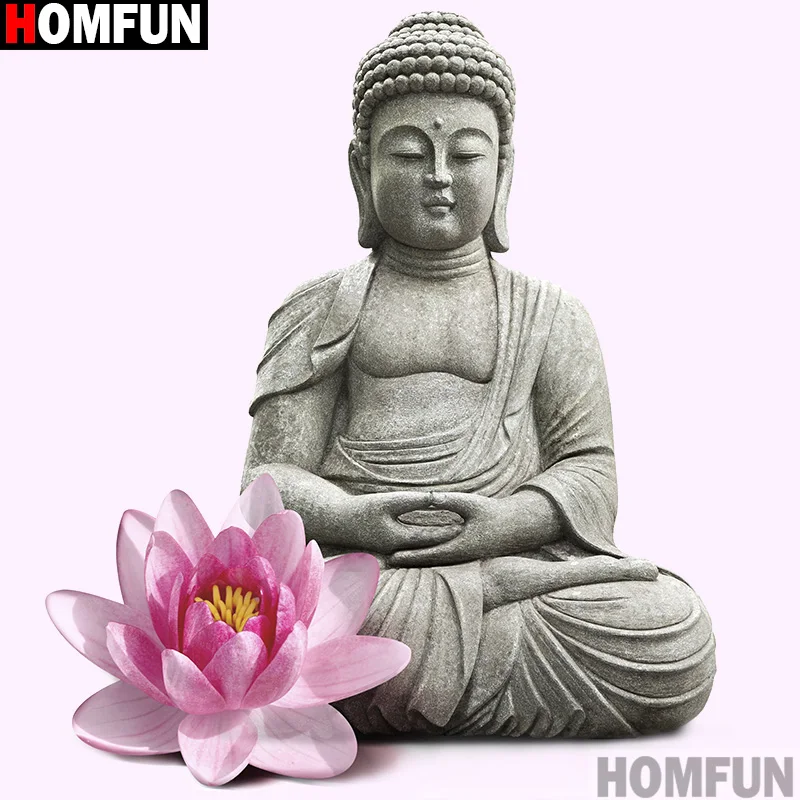Алмазная живопись HOMFUN религиозный Будда алмазная вышивка сделай сам с
