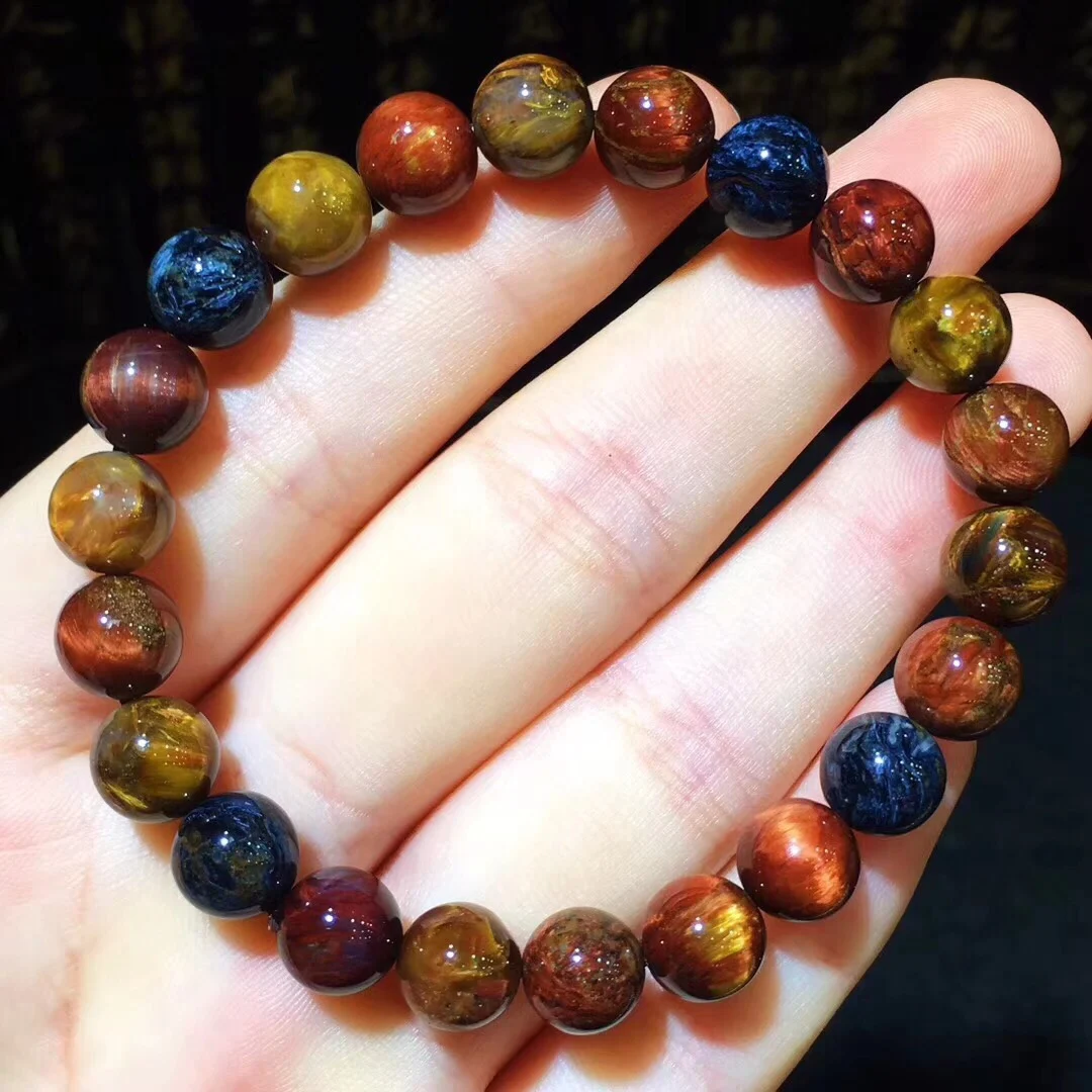 

100% 8mm Natural Bracelets Namibia Pietersite Blue Yellow Beads Gemstone Round Bead Bracelets Man Women Drop Shipping B13626K130
