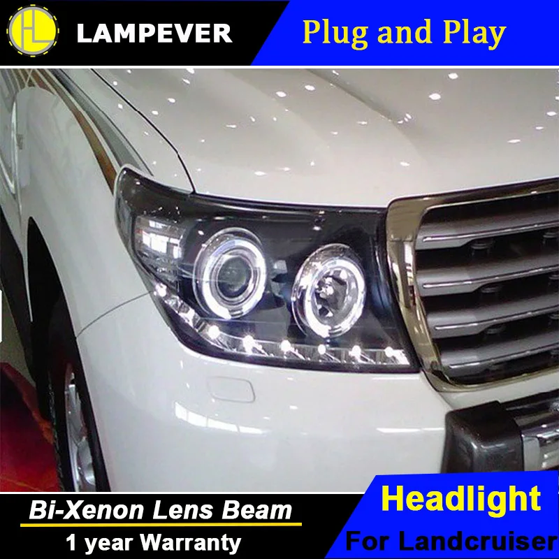 

Lampever Styling for 2013-2015 Land Cruiser Headlights Land Cruiser LED DRL Lens Double Beam H7 HID Xenon Car Accessories
