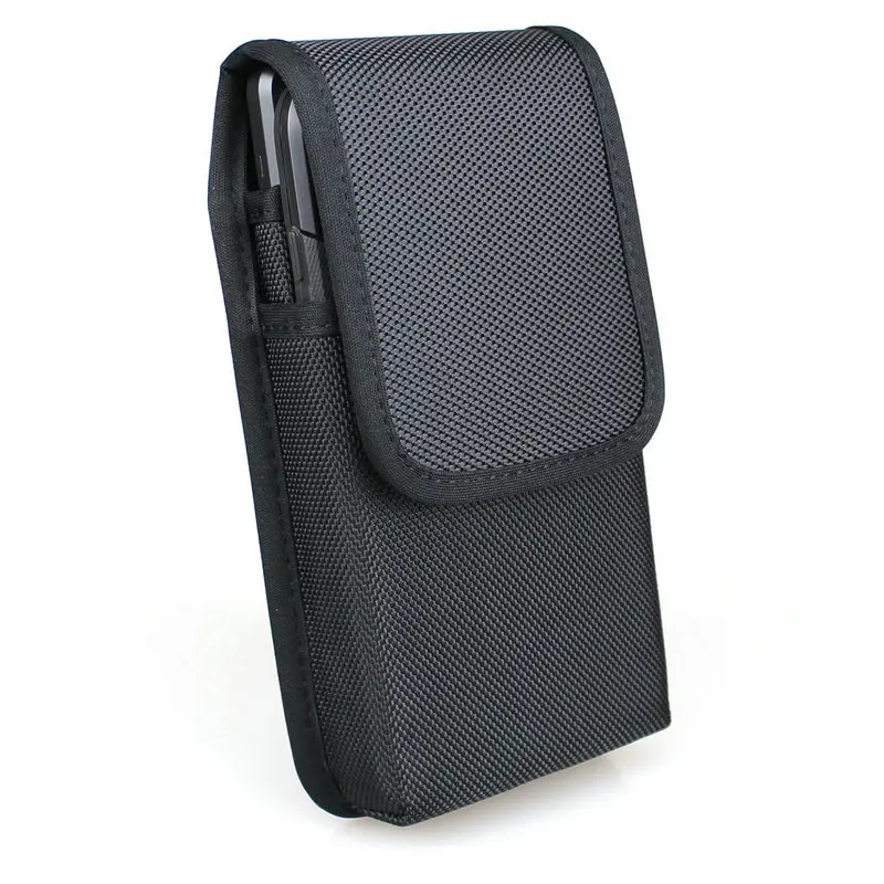 Vertical Nylon Dual Phone Holster Pouch Case with Belt Loops for 2