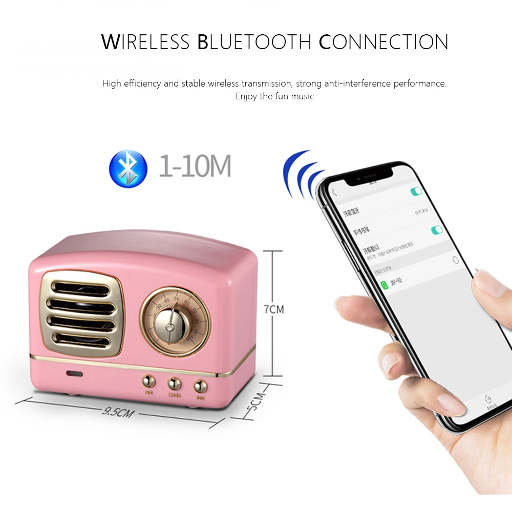 HM11 Retro Bluetooth Speaker Vintage Wireless Stereo Speaker Mini Outdoor Altavoz With Mic AUX Portable Handsfree Car Mp3 Player (4)