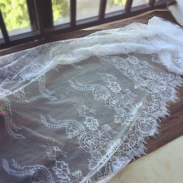 3Meter Eyelash White & Black Lace Trim Mesh Lace Ribbon Decoration Crafts Sewing Lace For Wedding Making Decoration 4
