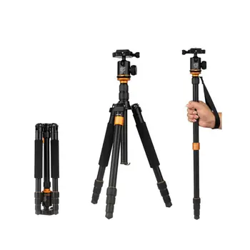 

ABKT-QINGZHUANGSHIDAI Q999S Professional Photographic Portable Aluminium Alloy Tripod Kit Monopod Stand Ball head For Travel D