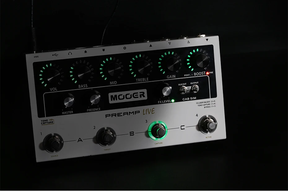 Mooer цифровой предусилитель Live Guitar Effect Pedal оснащен 12 автономными предступенчатыми каналами гитарные аксессуары