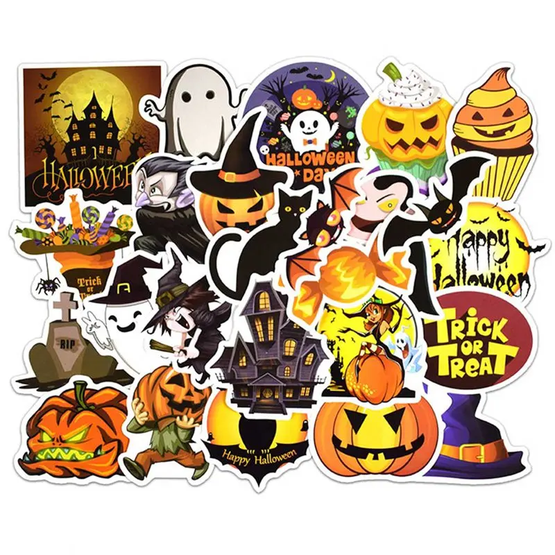 

25 Pcs Halloween Pumpkin Cute Aesthetic Stickers Scrapbooking Stationery Sticker Supplies