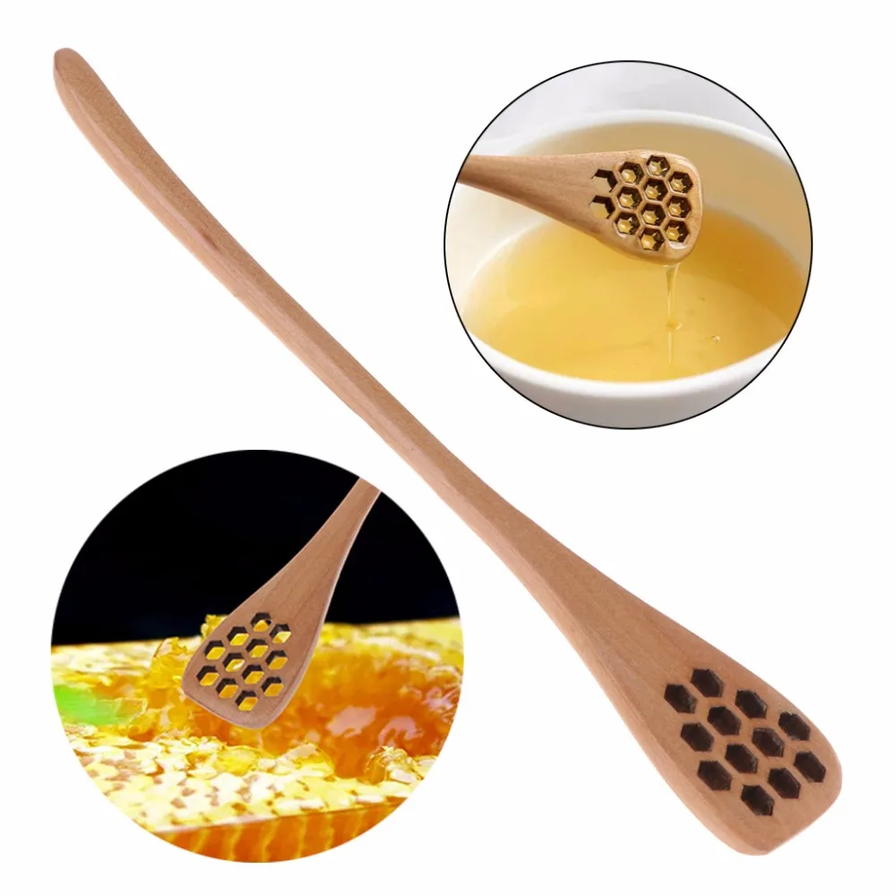 

1Pc Honey Stick Beekeeping Tool 12 Holes Mix Handle Natural Wood Mixing Stick Bar Dippers Spoon Beekeeping Supplies C42