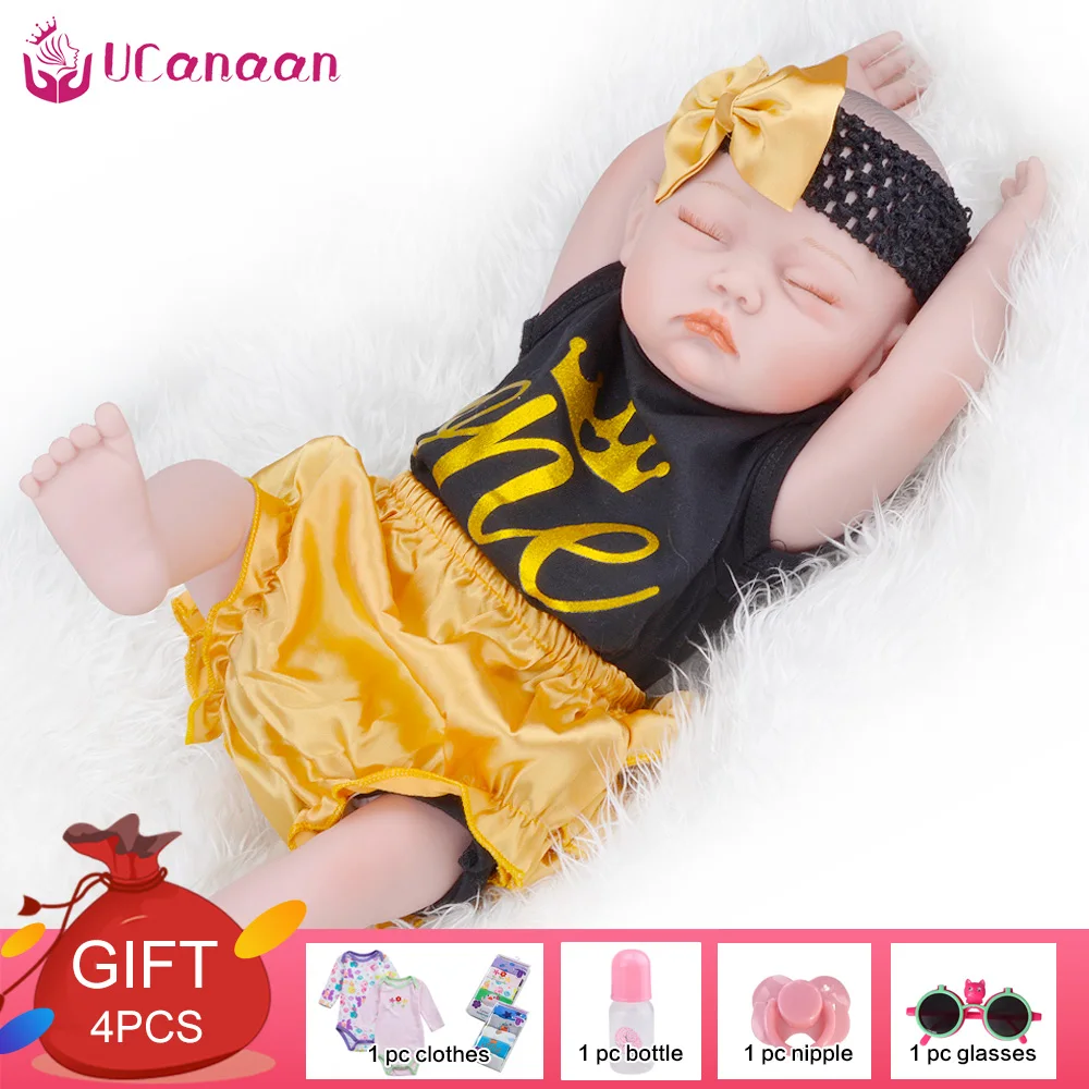 

UCanaan 20 Inch Reborn Baby Dolls Full Body Silicone Vinyl Newborn Babies Alive Lifelike Realistic Baby Girl with 2 Sets Clothes