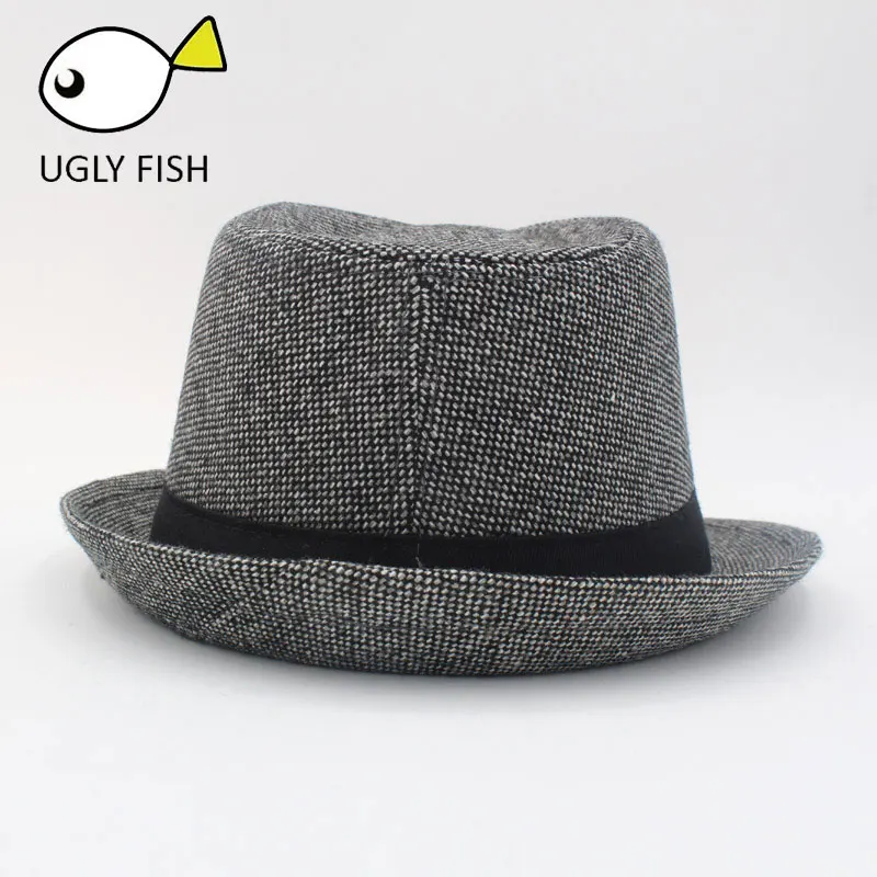 Унисекс Шерсть Fedora Шляпа головные уборы для мужчин и женщин фетровая шляпа trilby