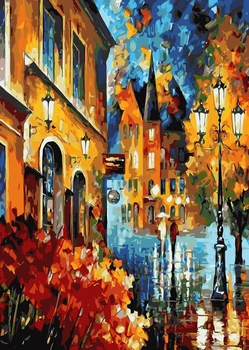 

Frameless Abstract Street Lights DIY Coloring Oil Painting By Numbers Kits Drawing Paint On Canvas For Wall Art Picture