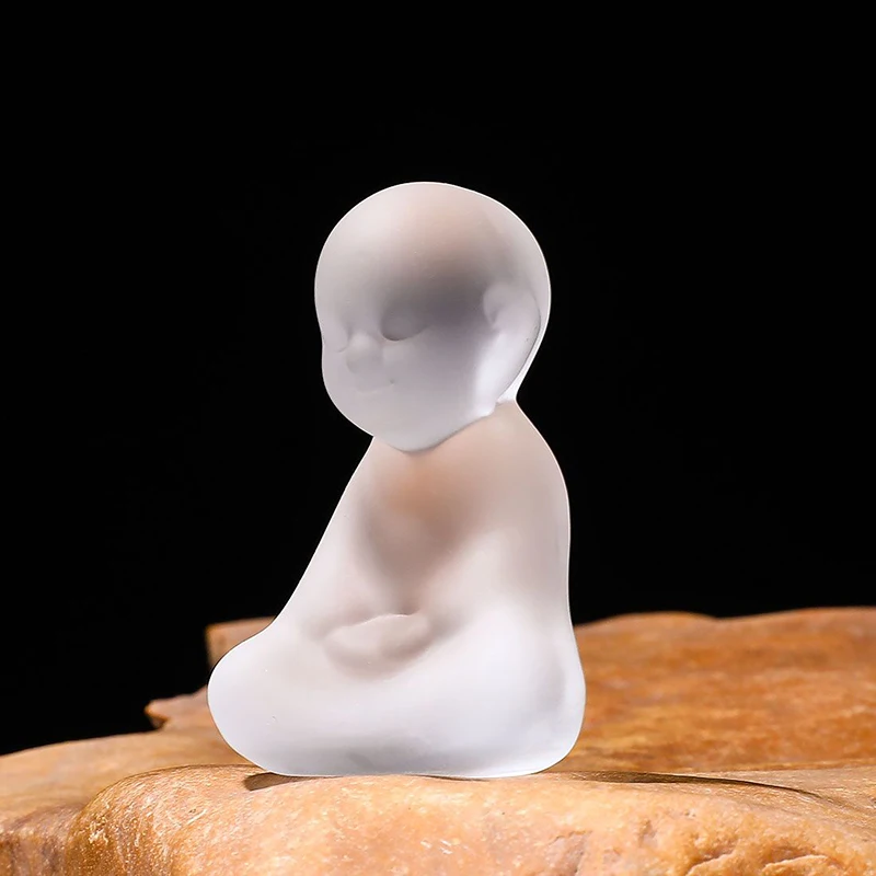 

Kanpura 2.3'' Buddha Statue Monk Figurine Tathagata India Yoga Mandala Tea Pet Crystal Crafts Decorative Fengshui Home Decor