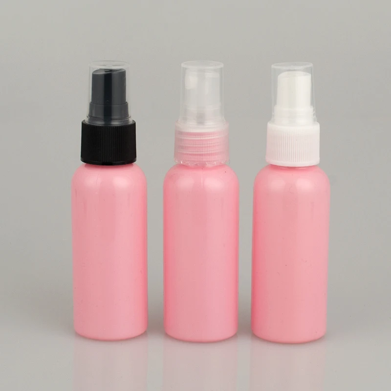 60 X 50ml Pink Round Shoulder Small Sprayer Bottle Fine Mist Spray