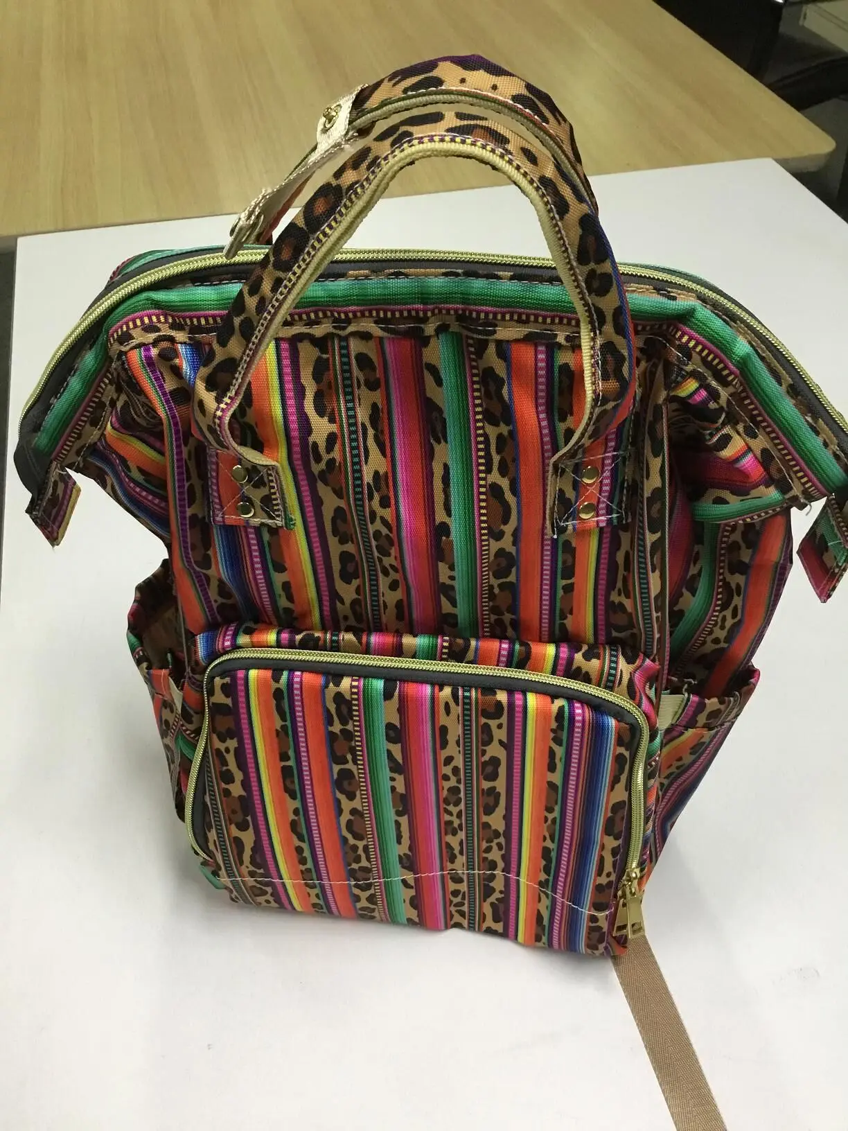 

Mummy Backpack Serape Leopard Maternity Nappy Travel Bag Multi Pockets Canvas Nursing Baby Care Changing Diaper Bag