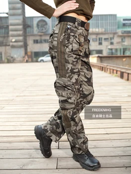 

Army fans outdoor camouflage clothing women's multi-pocket pants overalls size 26-36