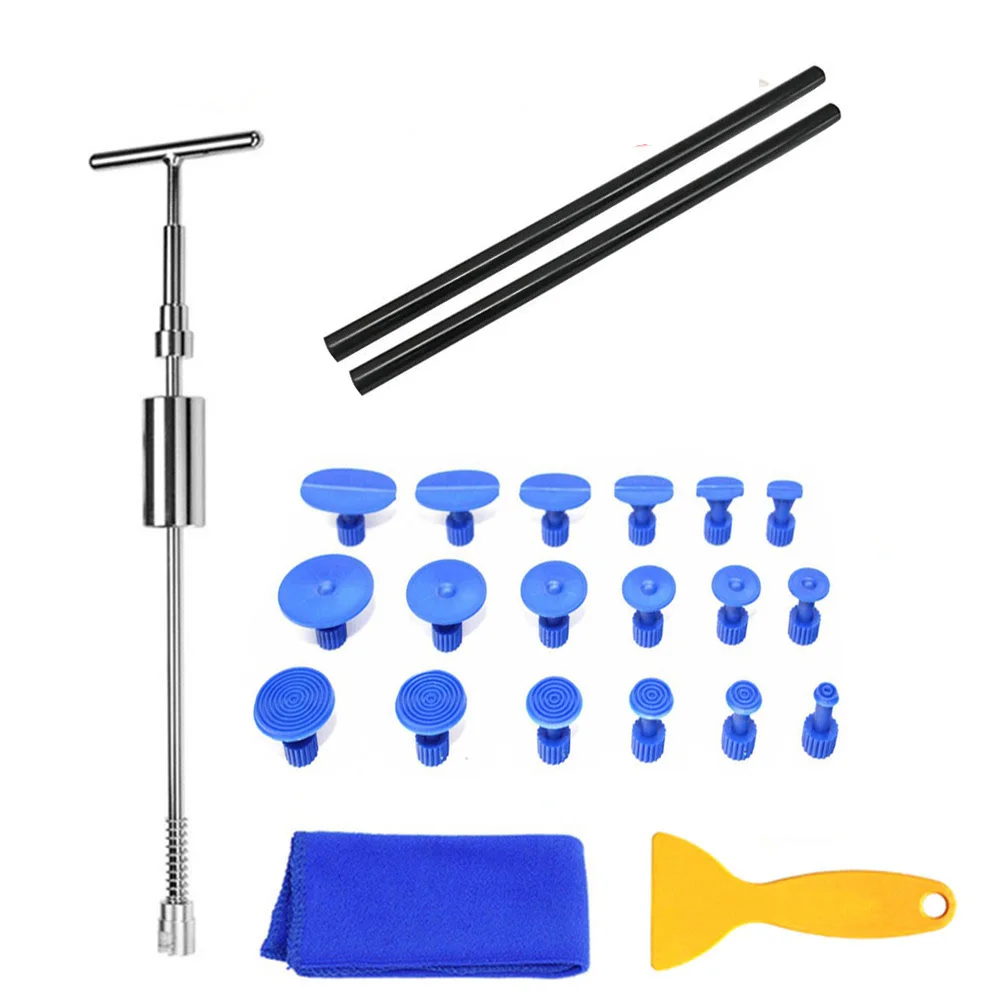

PDR Dent Remover Tools with Grip Pro Slide Hammer Dent Puller Dent Hammer with 5 PCS Tab Down Pen 18 Puller Tabs for Hail Damage