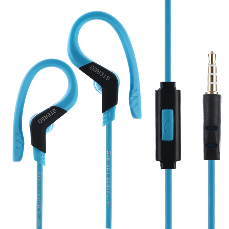 

5 Colors A21 Headset with Mic Wire Sports Volume Control Universal for Smart Phone Stereo Earphone Earhook High Quality Music
