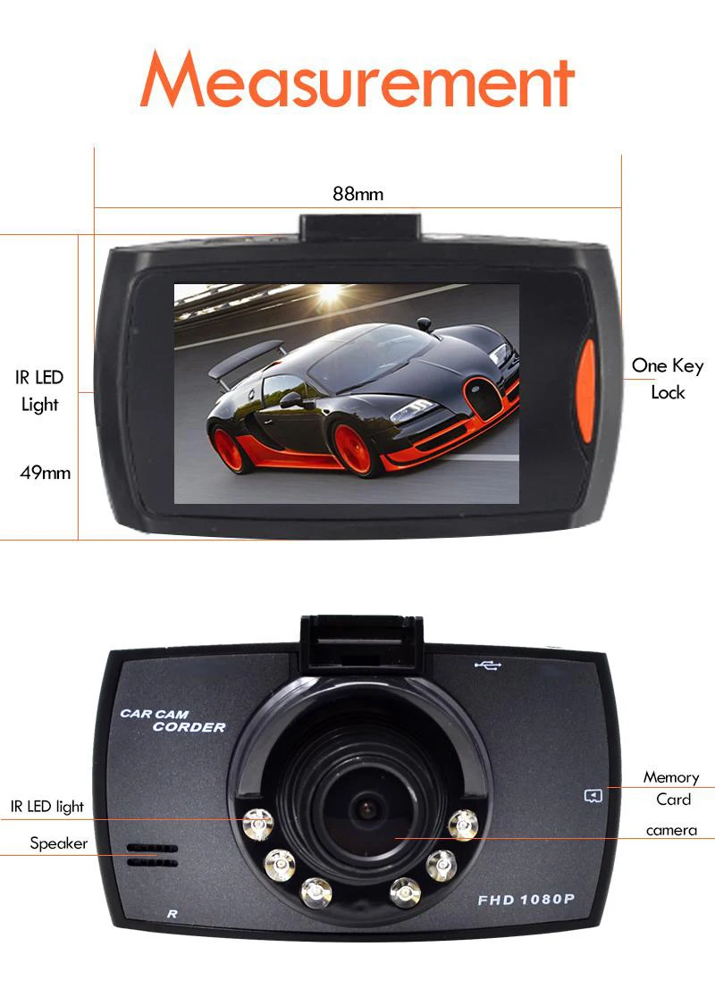 Оригинальная Автомобильная dvr камера Авто 2," G30 Full HD 1080P 170 градусов видеорегистратор регистратор с ночным видением видеорегистратор