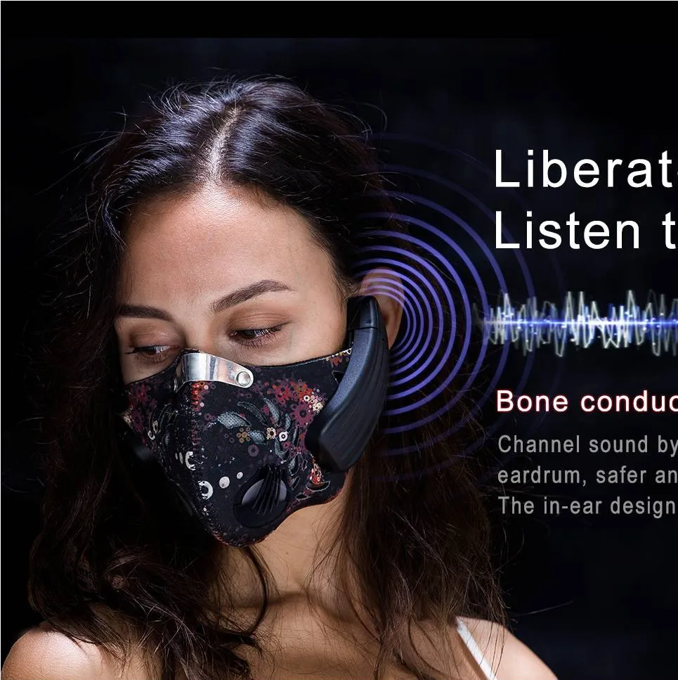 2019 New Wireless Earphone Rechargeable Smart Bluetooth Earphones 4.0 Haze Dust Resistant Music Mask Headphone