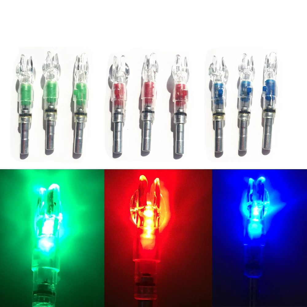 Archery LED Lighted Nock Bowstring High visibility Nock On off Switch 6