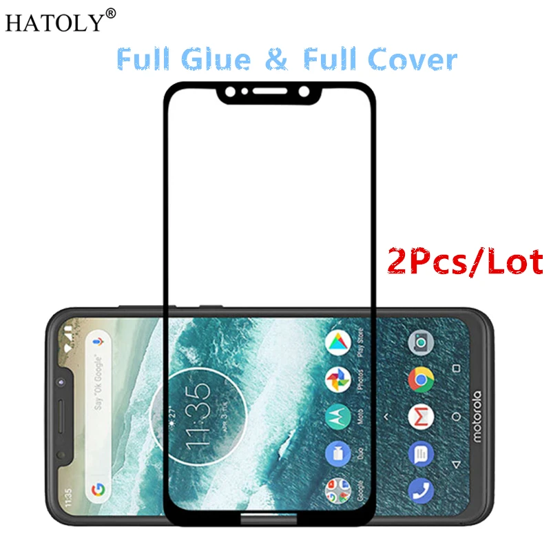 2 шт для Motorola Moto One Стекло Закаленное стекло пленка 9H HD полное клеевое покрытие