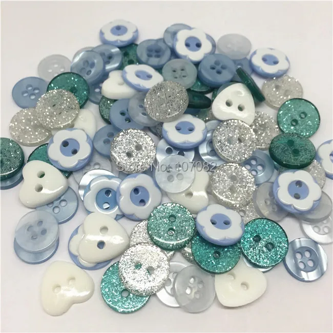 5,13mm 2 Holed Fancy Turquoise Buttons