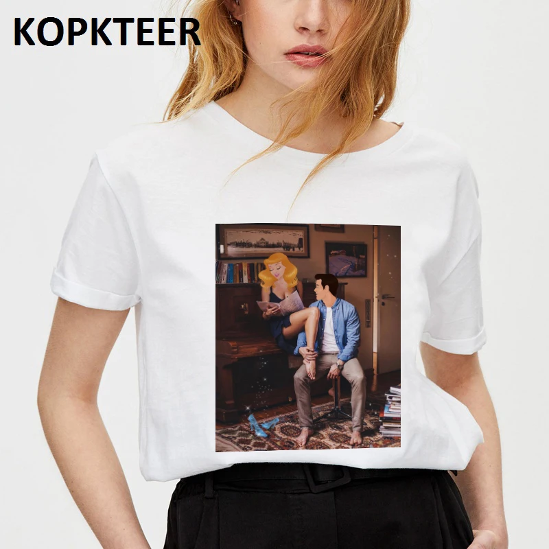 

Women Clothing Princess Sit on The Piano Graphic Tees Camiseta Mujer Tops Aesthetic Tee Shirt Femme Streetwear Harajuku T Shirt