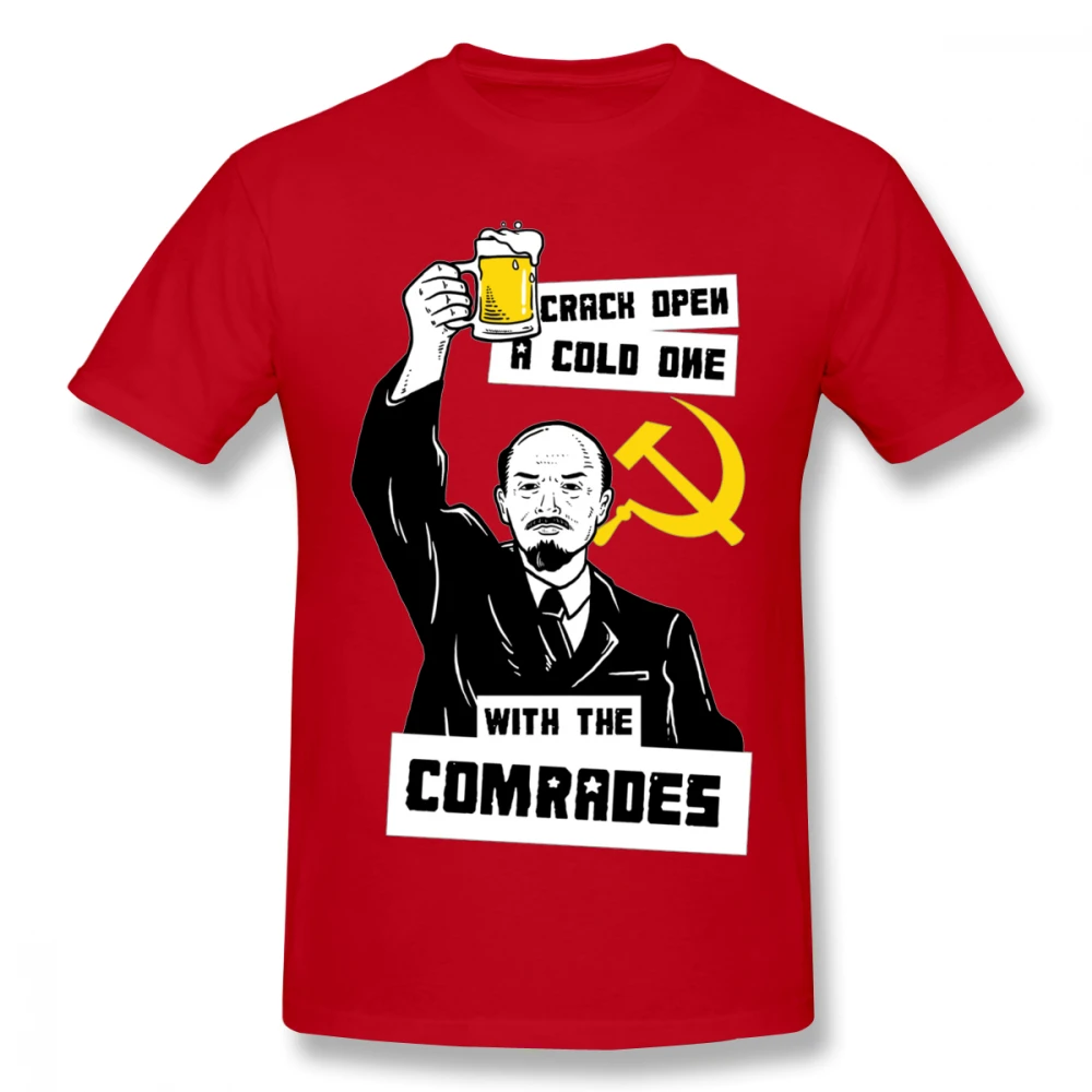 Футболка унисекс, СССР, Ленин, камрад коммунизма, забавный дизайн для мужчин, уличная футболка - Цвет: Красный