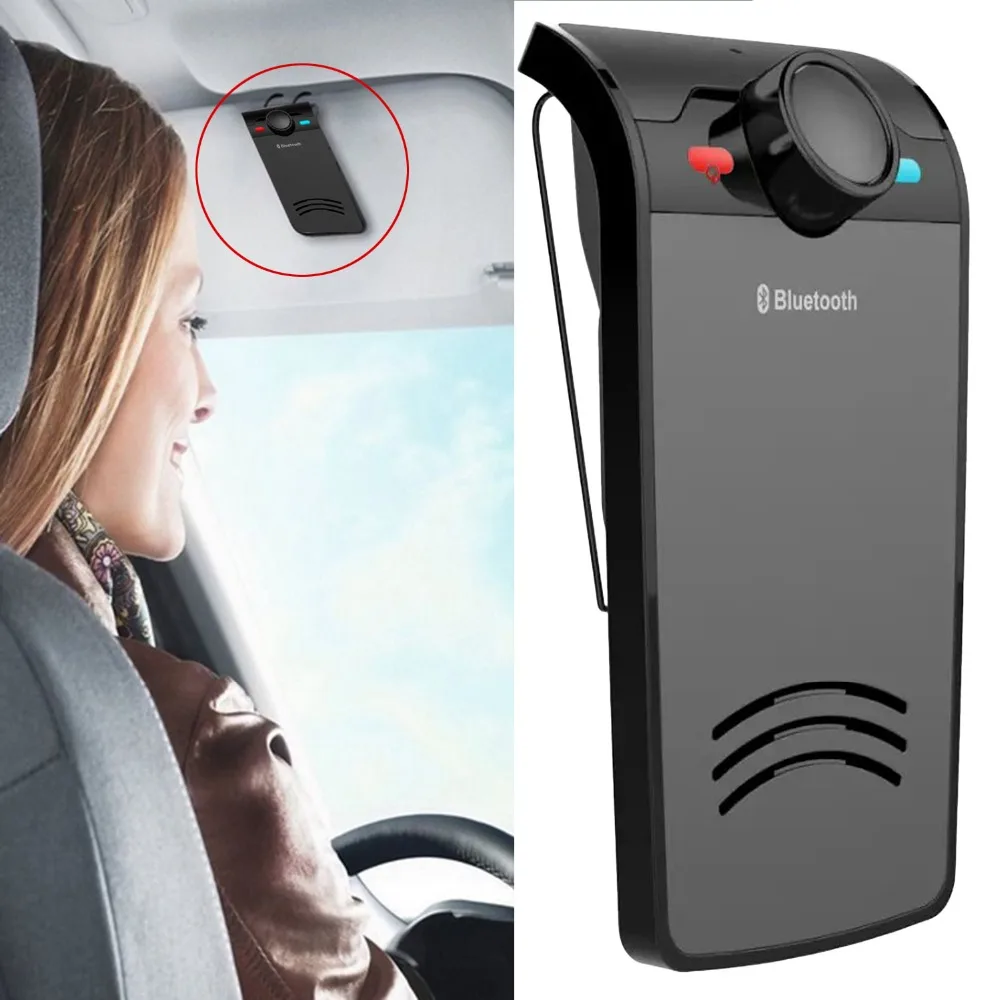 Wireless Bluetooth Speakerphone Car Kit Handsfree Sun Visor Clip for